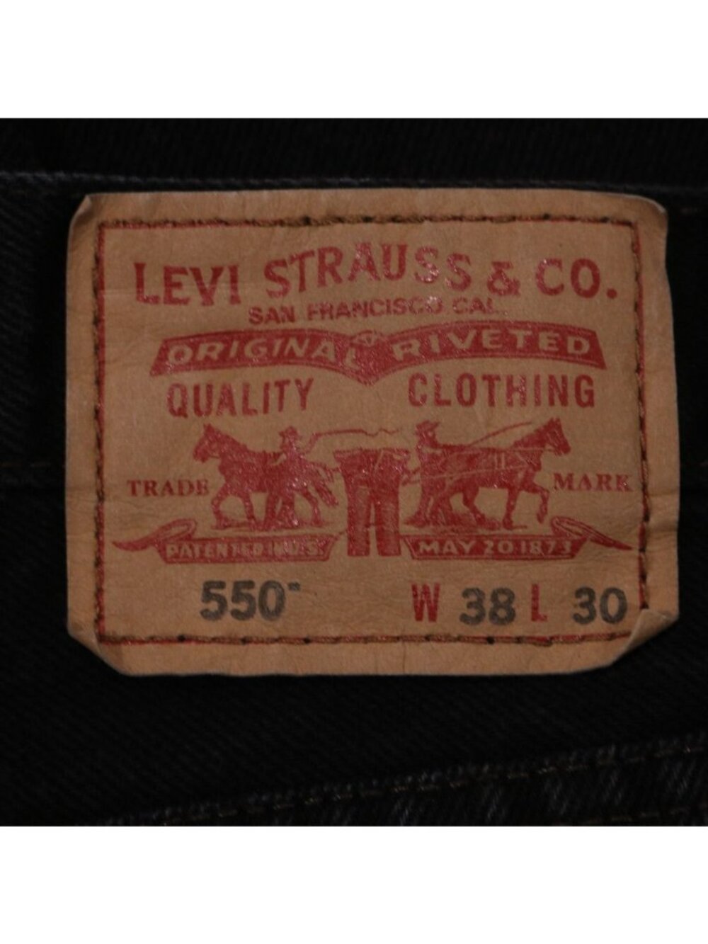 VTG Levis 550 Jeans Men 38 x 30 Black Relaxed Fit Straight Leg 90s Denim Western - Picture 5 of 13